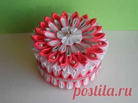 Hand Made : Шкатулка Канзаши / D.I.Y. Stash kanzashi