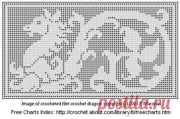 (53) Free Long-Tailed Dragon Filet Crochet Chart... | Assisi Embroideries