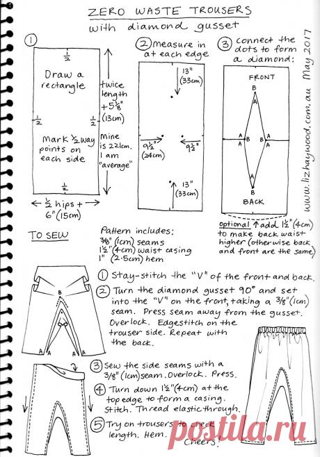 Nailed it! Zero waste trousers with diamond gusset - The Craft of Clothes