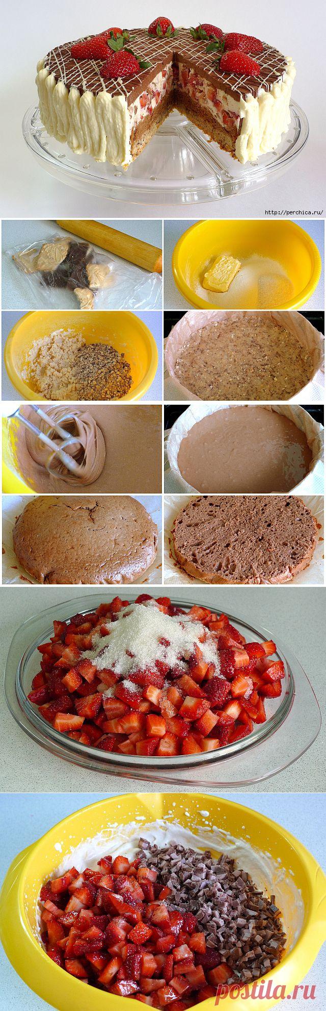 Торт *Клубника в шоколаде*.