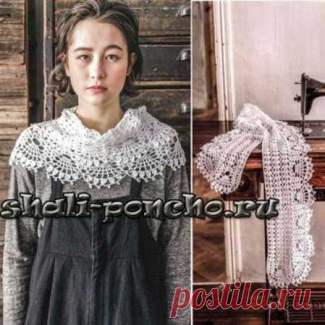 Шарф с кружевной каймой