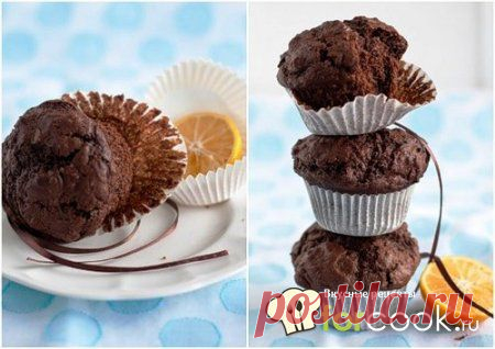 Шоколадные маффины с какао.