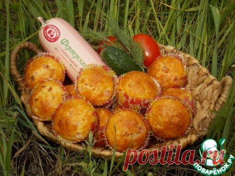 Творожные булочки с сыром и колбасой - кулинарный рецепт