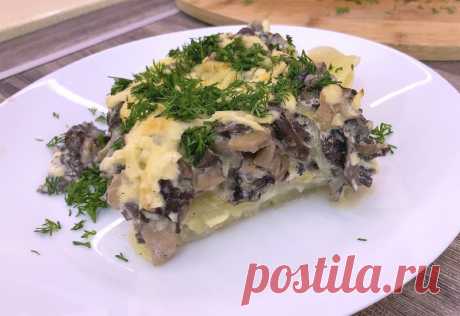 Запеченная картошка с грибами (строчки и сморчки)