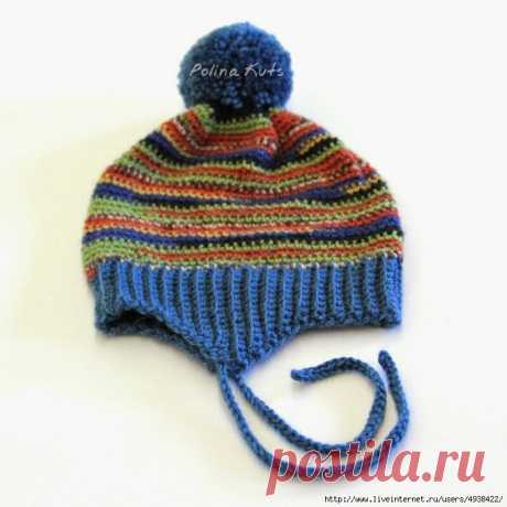 Резинка для шапки с ушками и завязками единой ниткой. МК.