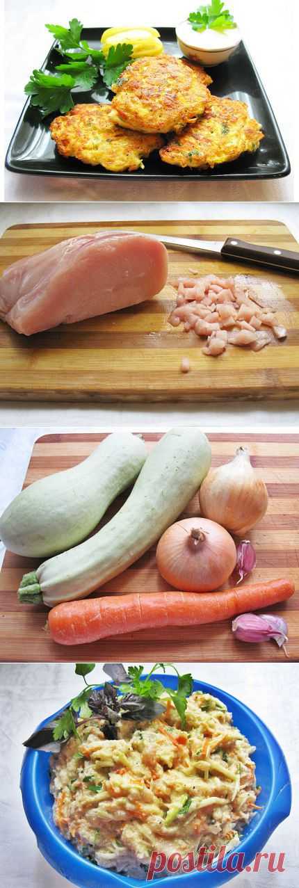 Кабачковые оладьи с курицей рецепт с фото