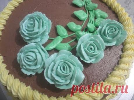 decorating buttercream roses cake (the whole process!) - YouTube