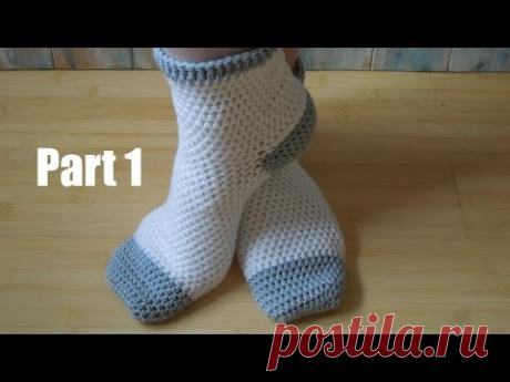 (crochet) Pt1: How To Crochet Adult Socks - Yarn Scrap Friday