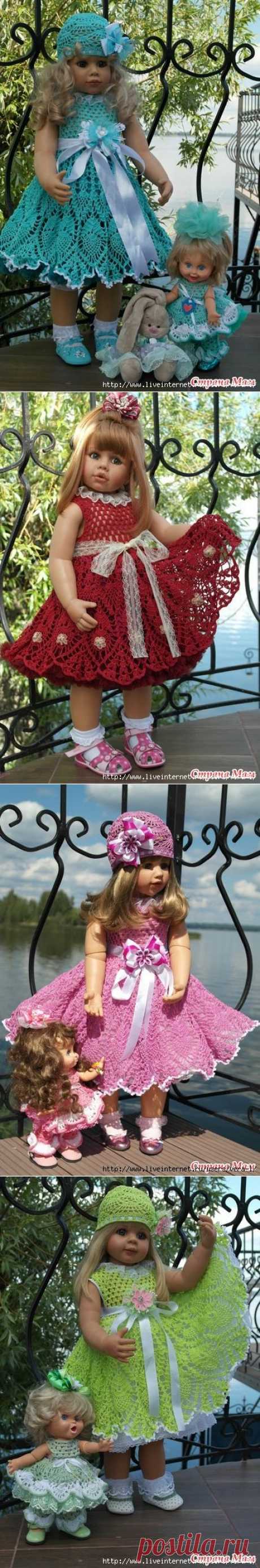 Платья крючком по мотивам одной схемы