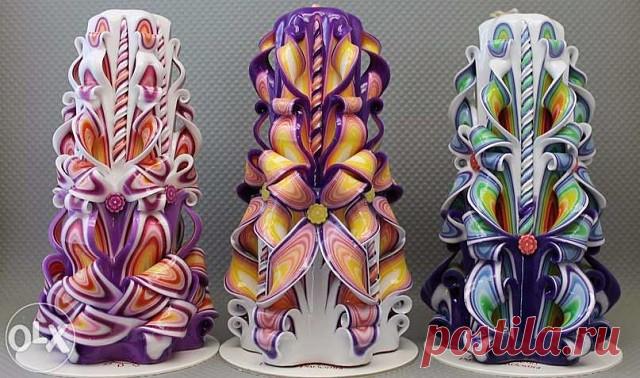 Резные свечи! Красота созданная из воска)))