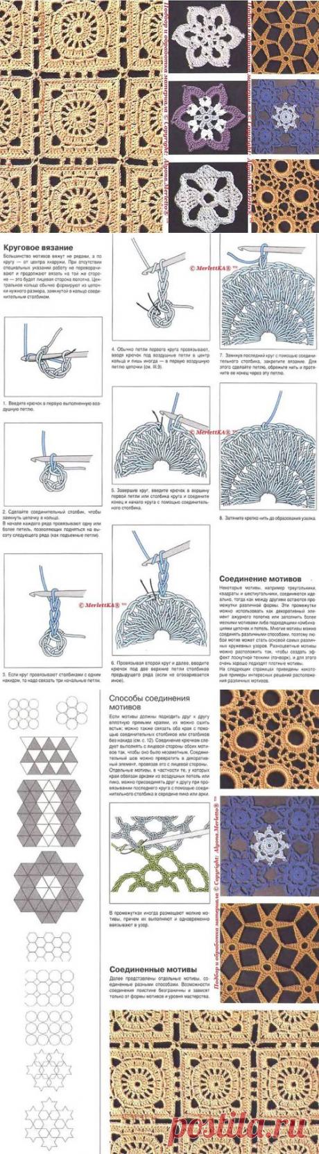 Основы вязания крючком... круговое вязание и 35 образцов и мотивов