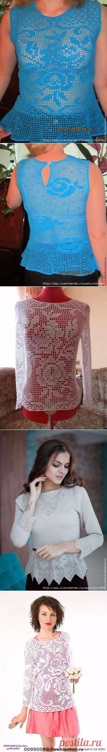 Модели филейным вязанием