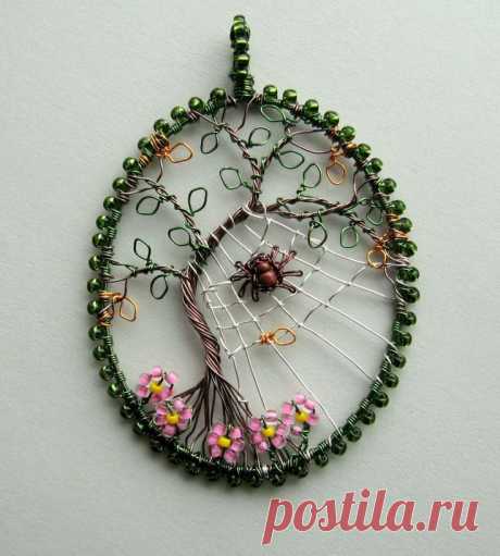 The Last Day of Summer wire wrapped tree of life pendant