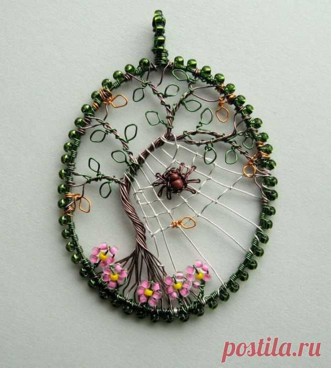 The Last Day of Summer wire wrapped tree of life pendant