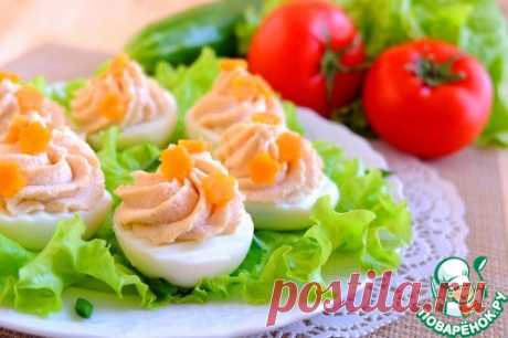 Яйца, фаршированные крабово-фасолевым кремом - кулинарный рецепт