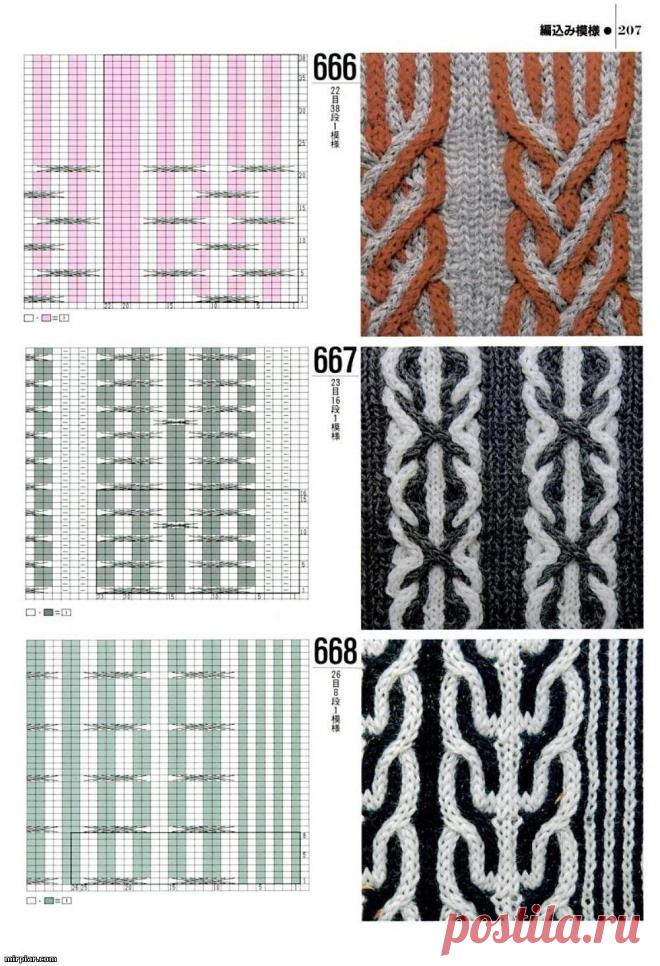 ЖАККАРДОВЫЕ УЗОРЫ СПИЦАМИ