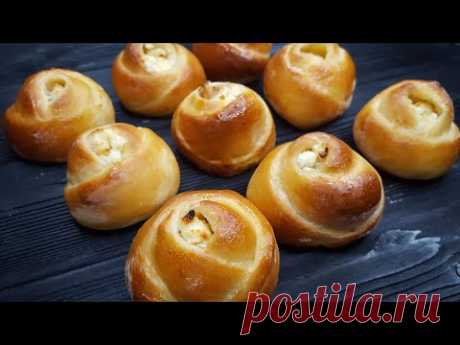 ВАТРУШКИ по-новому 🌹 БУЛОЧКИ-РОЗОЧКИ  с  ТВОРОГОМ🌹простой рецепт🌹 easy buns recipe