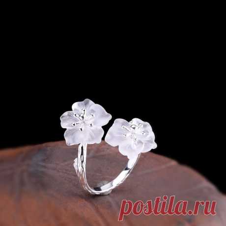 Crystal plumeria ring-925 Silver Ring-Wedding Ring-Gift for | Etsy