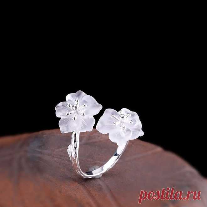 Crystal plumeria ring-925 Silver Ring-Wedding Ring-Gift for | Etsy