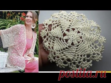 Круглый мотив крючком для кимоно