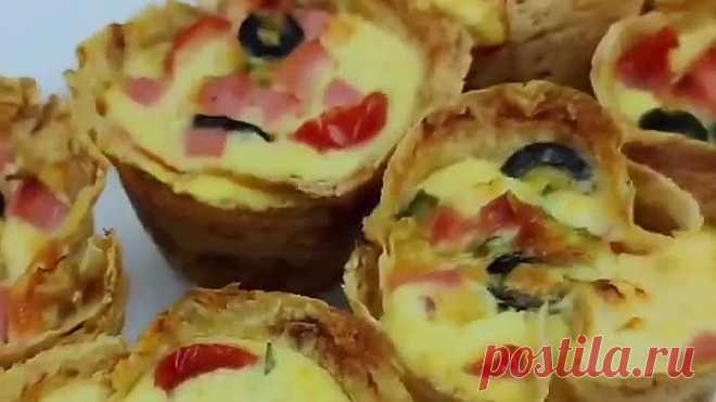 Обалденный вариант завтрака или перекуса🔥 Мини - пиццы! 🍕🤩
