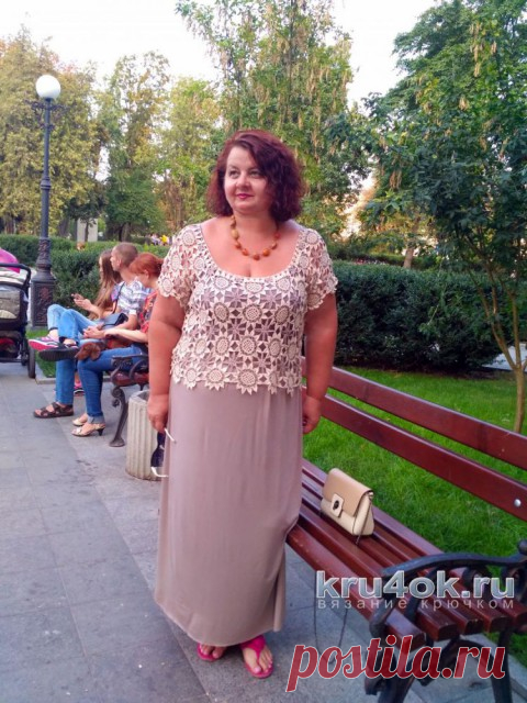 Кофточка Подсолнухи крючком. Работа Ирины