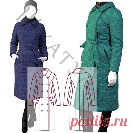 Выкройка зимнего пальто из стеганного материала WC141119 | Шкатулка