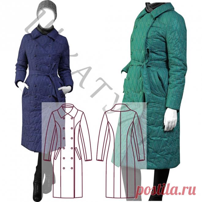 Выкройка зимнего пальто из стеганного материала WC141119 | Шкатулка