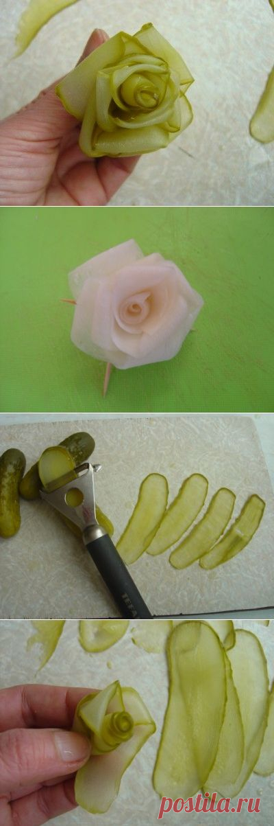 Розочки для вас! Из овощей! (пошагово) : Украшение блюд. Шаг-за-шагом