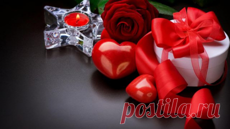 Обои день святого валентина, праздник, сердца, свеча, роза, подарок, романтика картинки на рабочий стол, фото