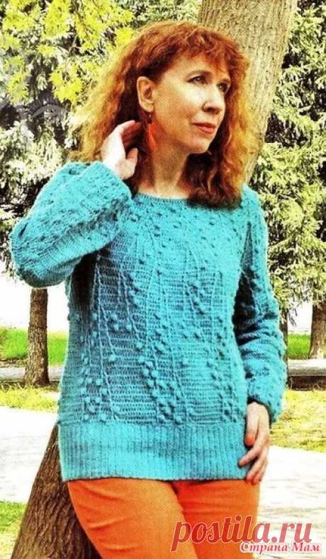 Джемпер Бирюзовые ветви. - Все в ажуре... (вязание крючком) - Страна Мам