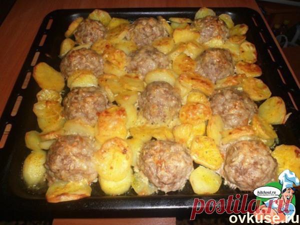Мясные ёжики с картошкой под сыром