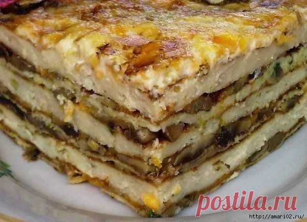 Закусочный мясной торт.