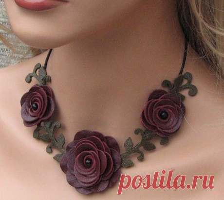 Колье из кожи