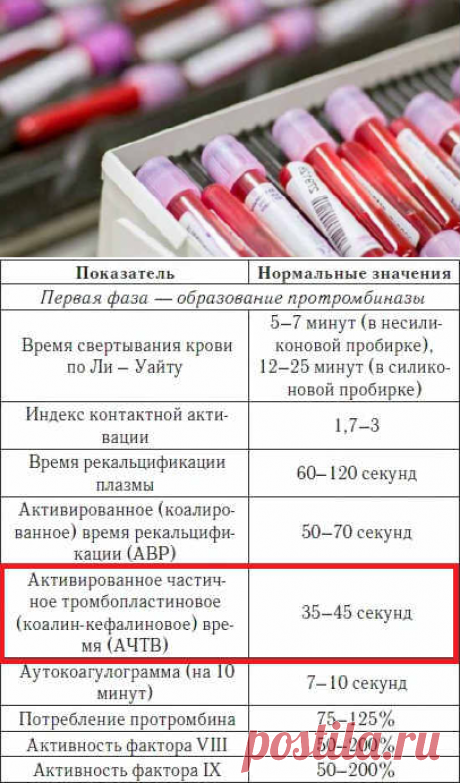АЧТВ: анализ крови, что это и сколько должен быть, норма, повышен
