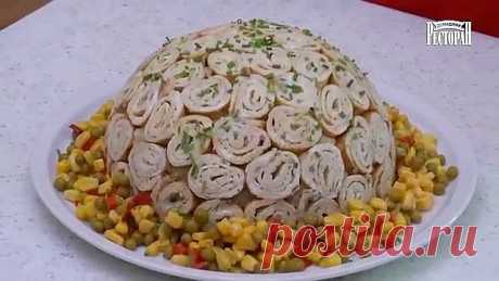Салат с куриными сердечками