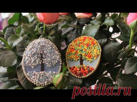 Брошь из бисера DIY bead brooch - YouTube