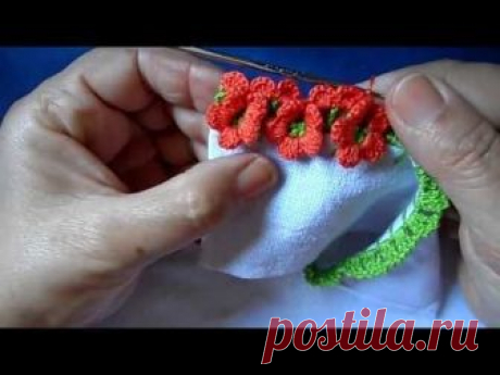 Ленточное кружево РОЗОЧКИ урок вязания крючком Crochet lace tape - YouTube