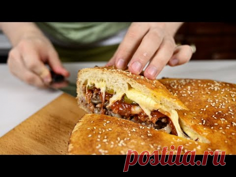 Пирог Чизбургер. Много мяса и сыра! Идеальная начинка для пирога! Cheeseburger pie recipe.