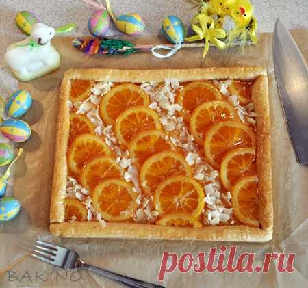 Mazurek z marcepanem i pomarańczami