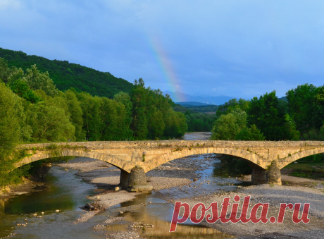 Радуга над Даховским мостом. Адыгея. Фотограф Мозговая Лариса (Майкоп).