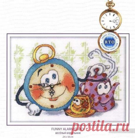 Embroidery clock pattern. Cross-stitch pattern clock | Laboratory household