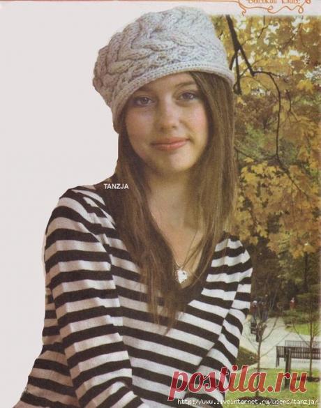 Кубанка вязаная спицами .