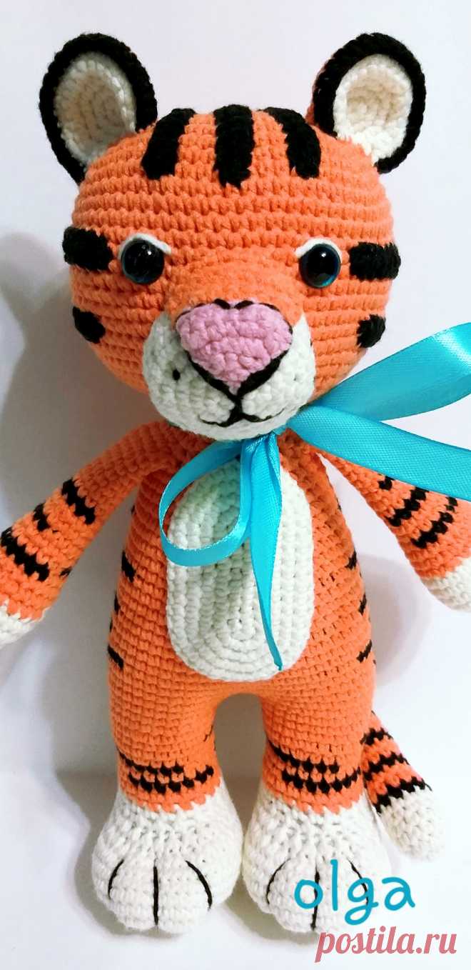 PDF Тигрёнок крючком. FREE crochet pattern; Аmigurumi animal patterns. Амигуруми схемы и описания на русском. Вязаные игрушки и поделки своими руками #amimore - тигр, тигренок, котик, кот, кошечка, кошка, котенок.