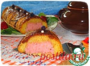 Кекс с клубнично-йогуртовой начинкой - кулинарный рецепт