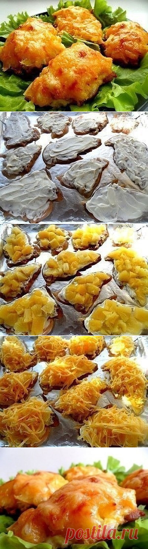 Как приготовить курица, запеченная с ананасами и сыром  - рецепт, ингридиенты и фотографии