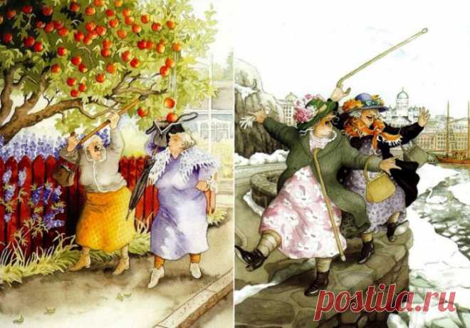 Озорные подружки: серия открыток с неунывающими дамочками в возрасте | Сказка для двоих