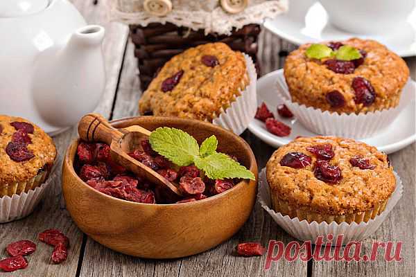 Постные кексы с клюквой | Вкусные Рецепты