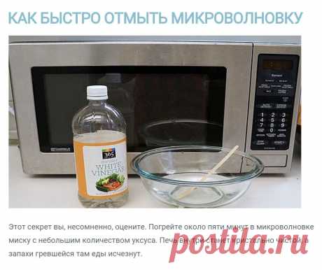 Как быстро отмыть микроволновку.