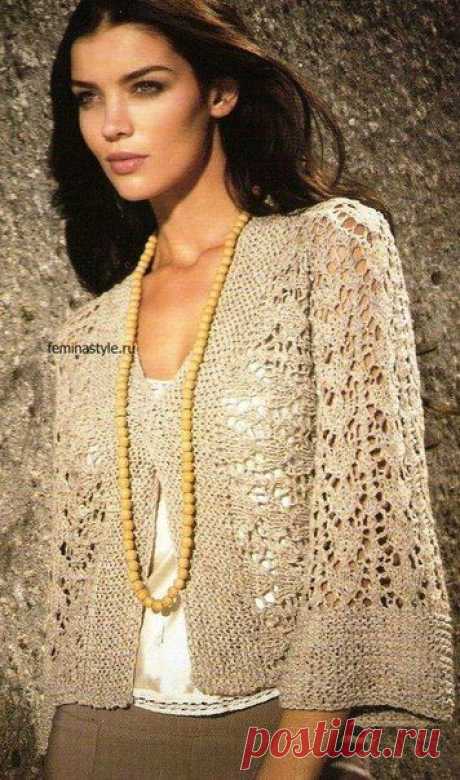 Вязание спицами жакета с рукавами кимоно - Жакеты,полуверы, свитера